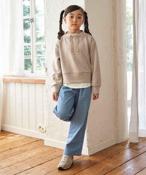 ikka(イッカ)の「ダンボールレイヤースピンドルプルオーバー(120~160cm)(スウェット・キッズ・チェリーレッド/モカ/ベージュ・160/150/140/130/120)」の8枚目の写真
