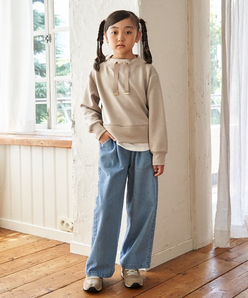 ikka(イッカ)の「ダンボールレイヤースピンドルプルオーバー(120~160cm)(スウェット・キッズ・チェリーレッド/モカ/ベージュ・160/150/140/130/120)」の10枚目の写真