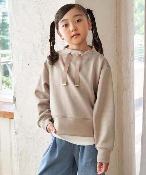 ikka(イッカ)の「ダンボールレイヤースピンドルプルオーバー(120~160cm)(スウェット・キッズ・チェリーレッド/モカ/ベージュ・160/150/140/130/120)」の4枚目の写真