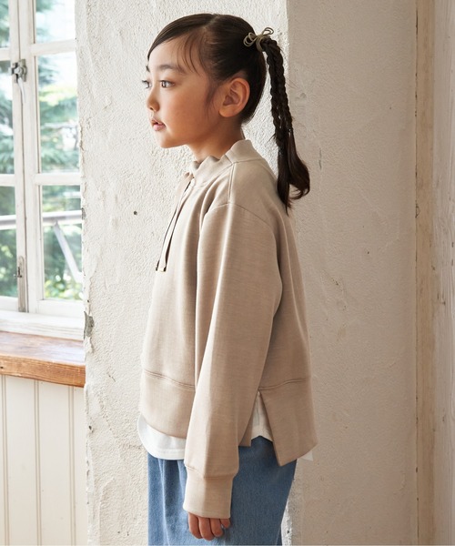 ikka(イッカ)の「ダンボールレイヤースピンドルプルオーバー(120~160cm)(スウェット・キッズ・チェリーレッド/モカ/ベージュ・160/150/140/130/120)」の6枚目の写真