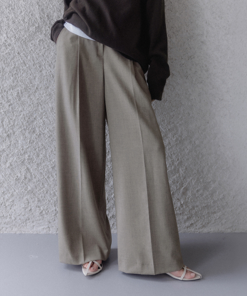 MEMUA（メムア）の「ポール マキシ ワイド ウール スラックス（スラックス・レディース・ブルー/ブラック/カーキ・SMALL/MEDIUM/LARGE）」の6枚目の写真