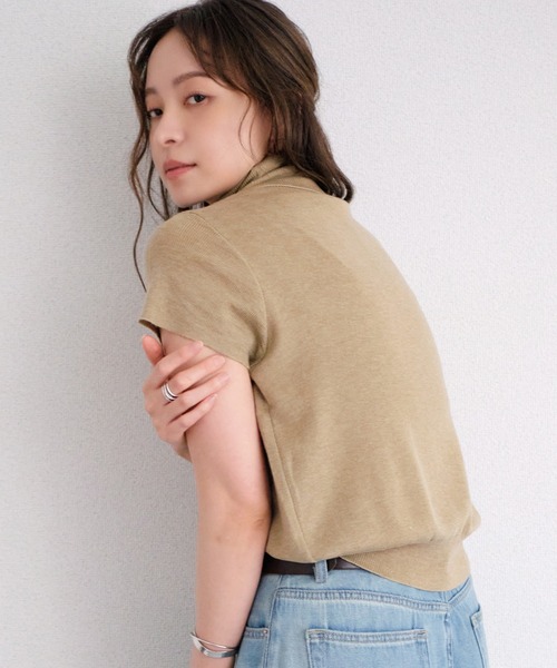 murea(ミュレア)の「タートルネックニット半袖トップス(ニット/セーター・レディース・ブラック/アイボリー/ベージュ・FREE)」の11枚目の写真