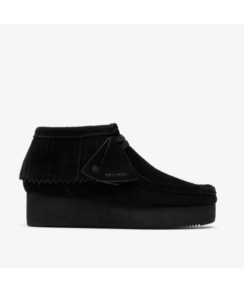 Clarks Originals(クラークスオリジナルズ)の「WBWedge Fringe / ワラビーウェッジフリンジ (ブラックスエード)(モカシン/デッキシューズ・レディース・ブラック・UK6/UK5.5/UK5/UK4.5/UK4/UK3.5)」の1枚目の写真