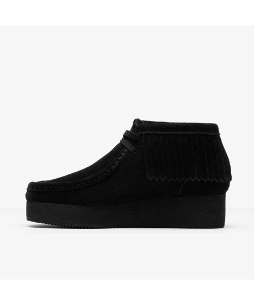 Clarks Originals(クラークスオリジナルズ)の「WBWedge Fringe / ワラビーウェッジフリンジ (ブラックスエード)(モカシン/デッキシューズ・レディース・ブラック・UK6/UK5.5/UK5/UK4.5/UK4/UK3.5)」の9枚目の写真