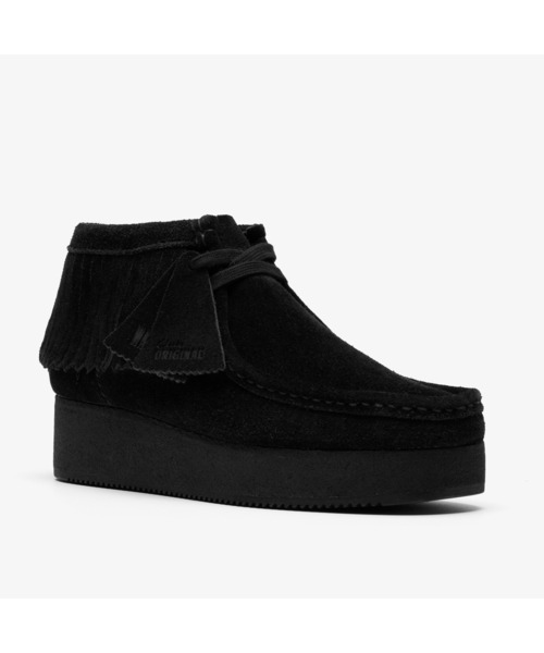 Clarks Originals(クラークスオリジナルズ)の「WBWedge Fringe / ワラビーウェッジフリンジ (ブラックスエード)(モカシン/デッキシューズ・レディース・ブラック・UK6/UK5.5/UK5/UK4.5/UK4/UK3.5)」の3枚目の写真