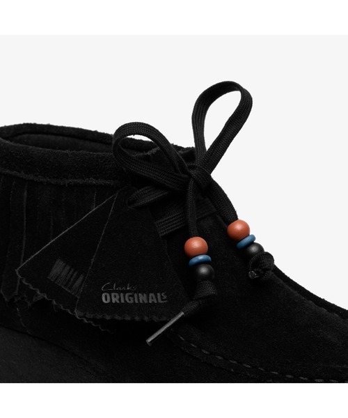 Clarks Originals(クラークスオリジナルズ)の「WBWedge Fringe / ワラビーウェッジフリンジ (ブラックスエード)(モカシン/デッキシューズ・レディース・ブラック・UK6/UK5.5/UK5/UK4.5/UK4/UK3.5)」の4枚目の写真