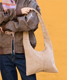 ROOPTOKYO | Studded Design Faux Suede Bag / スタッズデザイン フェイクスエードバッグ ショルダーバッグ 小物 レディーズ 2026年秋冬(ショルダーバッグ)