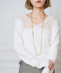 IENA LA BOUCLE（イエナラブークル）の「IENA LA BOUCLE フラワーチュールコンビピケプルオーバー（Tシャツ/カットソー）」