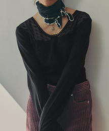 IENA LA BOUCLE（イエナラブークル）の「IENA LA BOUCLE フラワーチュールコンビピケプルオーバー（Tシャツ/カットソー）」