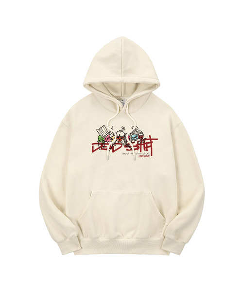 SPITXIT（スピットシット）の「DEAD SHIFT フードパーカー 3カラー（パーカー・メンズ・ブラック/クリーム/グレー・MEDIUM/LARGE/X-LARGE）」の3枚目の写真