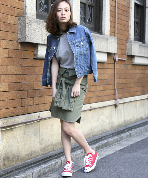 Denime（ドゥニーム）の「ミリタリーツイルシャツスカート（スカート・レディース・カーキ/ブラック/ベージュ・SMALL/X-SMALL）」の15枚目の写真