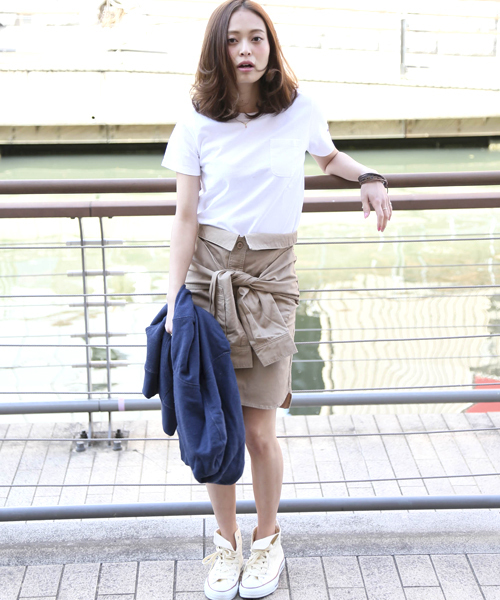 Denime（ドゥニーム）の「ミリタリーツイルシャツスカート（スカート・レディース・カーキ/ブラック/ベージュ・SMALL/X-SMALL）」の17枚目の写真