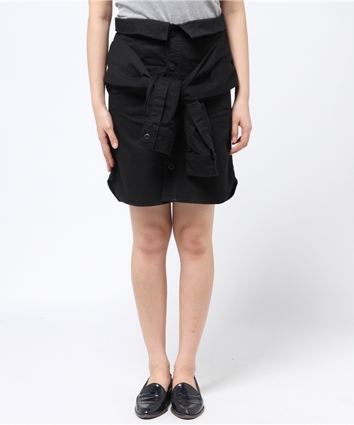 Denime（ドゥニーム）の「ミリタリーツイルシャツスカート（スカート・レディース・カーキ/ブラック/ベージュ・SMALL/X-SMALL）」の6枚目の写真