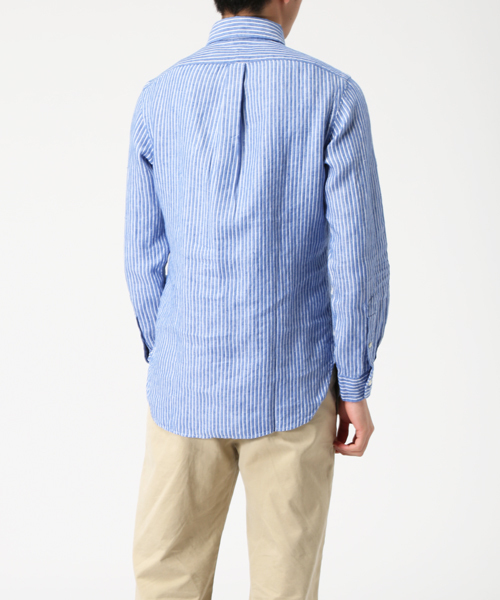 POLO RALPH LAUREN（ポロ ラルフ ローレン）の「ストライプド リネン スポーツ シャツ（シャツ/ブラウス・メンズ・ブルー系その他・MEDIUM/SMALL/LARGE/XX-LARGE/X-SMALL/X-LARGE）」の3枚目の写真