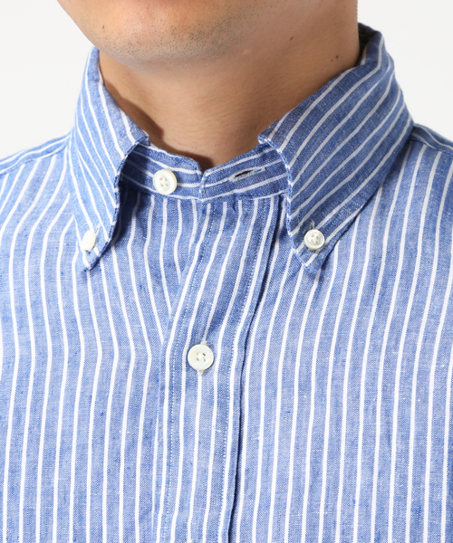 POLO RALPH LAUREN（ポロ ラルフ ローレン）の「ストライプド リネン スポーツ シャツ（シャツ/ブラウス・メンズ・ブルー系その他・MEDIUM/SMALL/LARGE/XX-LARGE/X-SMALL/X-LARGE）」の4枚目の写真