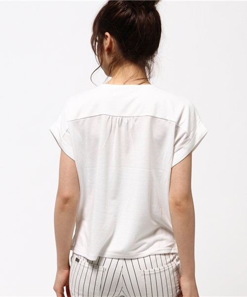 ROPE' PICNIC（ロペピクニック）の「Ｖネックポケット付プルオーバー（Tシャツ/カットソー・レディース・ホワイト/ベージュ/ダークグリーン/ネイビー/ピンク系その他2・38）」の9枚目の写真