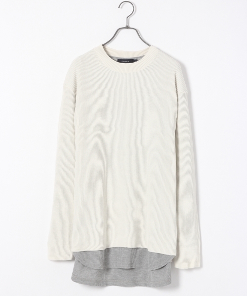 RAGEBLUE（レイジブルー）の「リョウアゼニットクルー/730621（ニット/セーター・メンズ・オリーブ/グレー/ネイビー/ホワイト/ダークブラウン・MEDIUM/LARGE）」の2枚目の写真