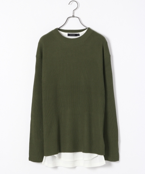 RAGEBLUE（レイジブルー）の「リョウアゼニットクルー/730621（ニット/セーター・メンズ・オリーブ/グレー/ネイビー/ホワイト/ダークブラウン・MEDIUM/LARGE）」の5枚目の写真