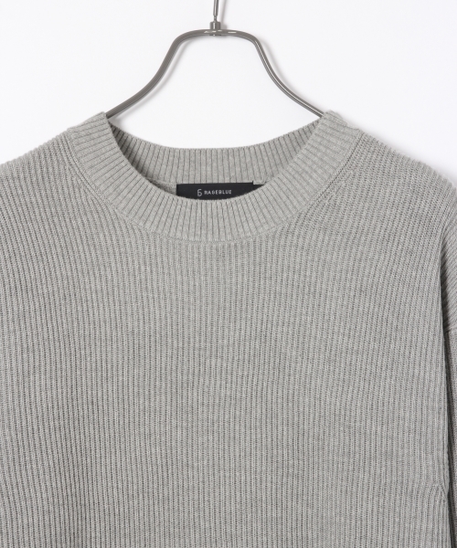RAGEBLUE（レイジブルー）の「リョウアゼニットクルー/730621（ニット/セーター・メンズ・オリーブ/グレー/ネイビー/ホワイト/ダークブラウン・MEDIUM/LARGE）」の9枚目の写真