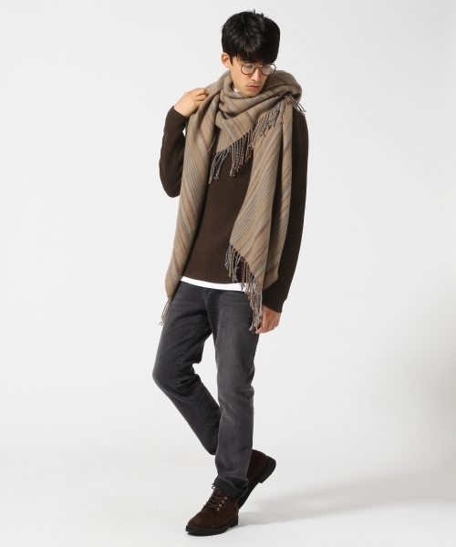 RAGEBLUE（レイジブルー）の「リョウアゼニットクルー/730621（ニット/セーター・メンズ・オリーブ/グレー/ネイビー/ホワイト/ダークブラウン・MEDIUM/LARGE）」の13枚目の写真