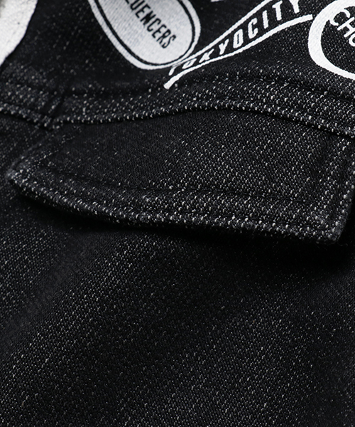 CHUBBYGANG(チャビーギャング)の「メッシュ切り替えニットデニムジャケット(ブルゾン・キッズ・ホワイト/ブラック・160/130/110/120/100/140/150)」の7枚目の写真