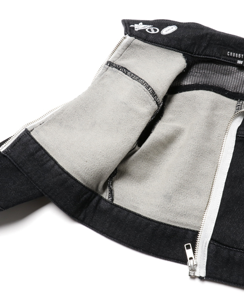 CHUBBYGANG(チャビーギャング)の「メッシュ切り替えニットデニムジャケット(ブルゾン・キッズ・ホワイト/ブラック・160/130/110/120/100/140/150)」の8枚目の写真