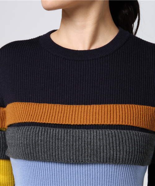 ENFOLD（エンフォルド）の「Color Block TOP（ニット/セーター）」 - WEAR