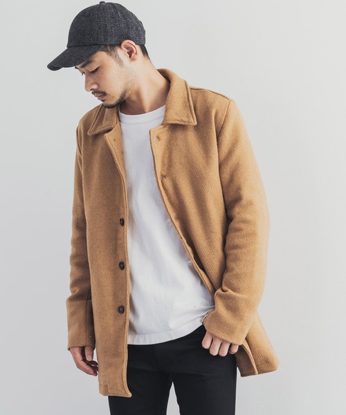 Rocky Monroe(ロッキーモンロー)の「カルゼ メルトン ウール ステンカラーコート(ステンカラーコート)」|キャメル
