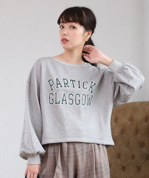 natural couture（ナチュラルクチュール）の「ロゴ入り裏毛トップス（Tシャツ/カットソー・レディース・パープル系その他/ブルー/トップグレー・FREE）」の4枚目の写真