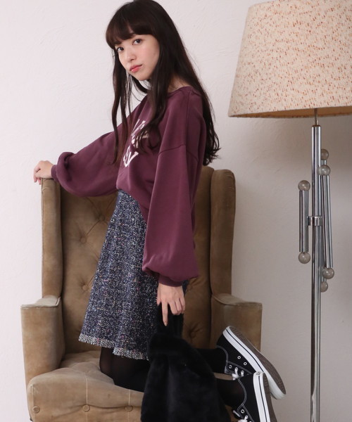 natural couture（ナチュラルクチュール）の「ロゴ入り裏毛トップス（Tシャツ/カットソー・レディース・パープル系その他/ブルー/トップグレー・FREE）」の8枚目の写真