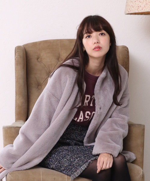 natural couture（ナチュラルクチュール）の「ロゴ入り裏毛トップス（Tシャツ/カットソー・レディース・パープル系その他/ブルー/トップグレー・FREE）」の5枚目の写真