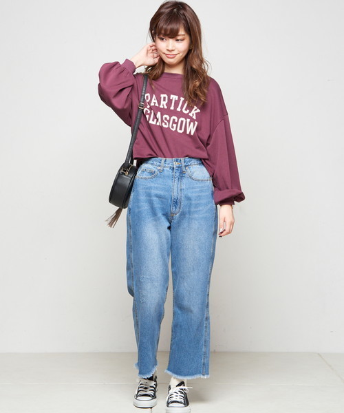 natural couture（ナチュラルクチュール）の「ロゴ入り裏毛トップス（Tシャツ/カットソー・レディース・パープル系その他/ブルー/トップグレー・FREE）」の14枚目の写真