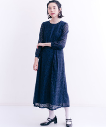 merlot plus | 総フラワーレースロングワンピース1120(ワンピース)