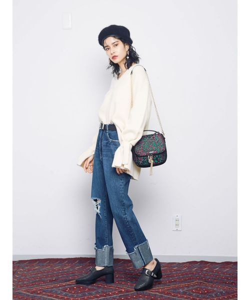 EVRIS（エヴリス）の「ウールベレー（ハンチング/ベレー帽・レディース・ブラック/ボルドー・FREE）」の12枚目の写真