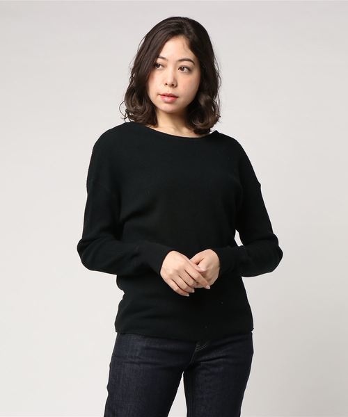salle de bal(サルデバル)の「バッククロス 2WAY ワッフルトップ(Tシャツ/カットソー・レディース・ブラック・FREE)」の4枚目の写真