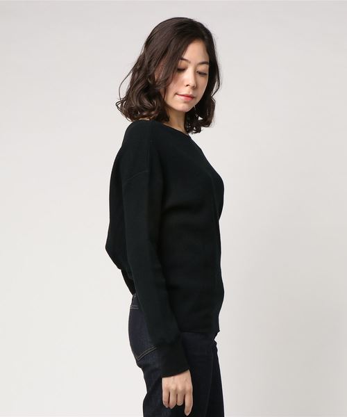 salle de bal(サルデバル)の「バッククロス 2WAY ワッフルトップ(Tシャツ/カットソー・レディース・ブラック・FREE)」の3枚目の写真