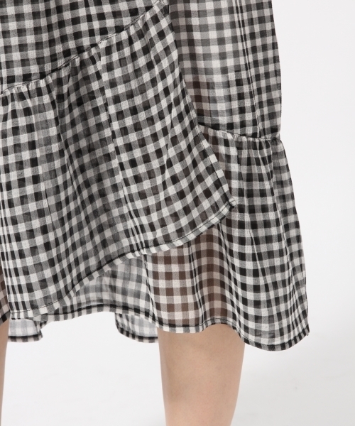 LOWRYS FARM(ローリーズファーム)の「ギンガムチェックマキシスカート 794829(スカート・レディース・ブラック/ベージュ/イエロー・FREE)」の8枚目の写真