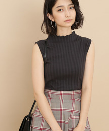 ADAM ET ROPE' | ONOメリヤス フリルカラーＲＩＢタンクトップ(タンクトップ)