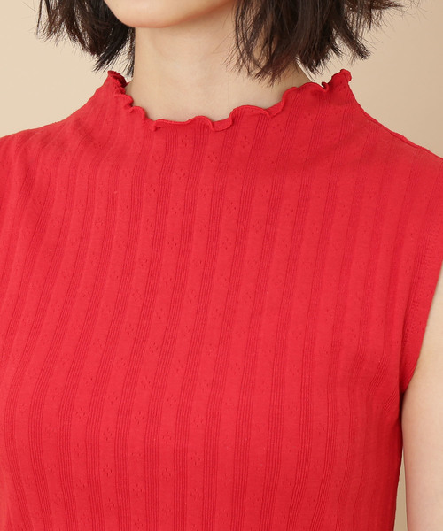 ADAM ET ROPE'（アダムエロペ）の「ONOメリヤス フリルカラーＲＩＢタンクトップ（タンクトップ・レディース・オフホワイト/チャコールグレー/ベージュ/レッド・FREE）」の11枚目の写真