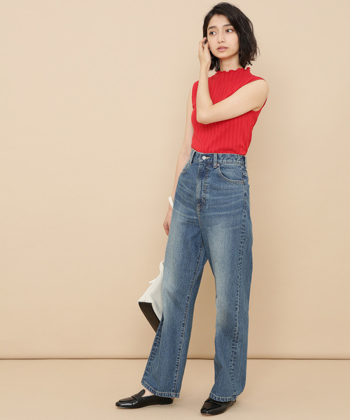 ADAM ET ROPE'（アダムエロペ）の「ONOメリヤス フリルカラーＲＩＢタンクトップ（タンクトップ・レディース・オフホワイト/チャコールグレー/ベージュ/レッド・FREE）」の18枚目の写真