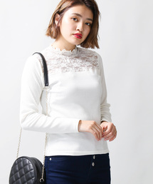 WEGO | WEGO/レースハイネックリブTシャツ(Tシャツ/カットソー)