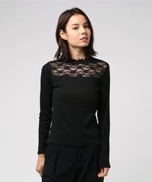 WEGO | WEGO/レースハイネックリブTシャツ(Tシャツ/カットソー)