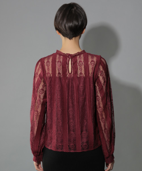 PAGEBOY（ページボーイ）の「レースハイネックトップス（シャツ/ブラウス・レディース・ホワイト/ブラック/ボルドー・FREE）」の18枚目の写真