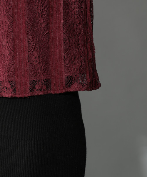 PAGEBOY（ページボーイ）の「レースハイネックトップス（シャツ/ブラウス・レディース・ホワイト/ブラック/ボルドー・FREE）」の20枚目の写真