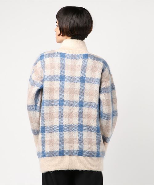 KOBE LETTUCE（コウベレタス）の「チェック柄ジャガードニットチュニック＊レディース/ワンピース/セーター[E1803]神戸レタス（チュニック・レディース・ホワイト系その他/ブラック系その他/ブラウン系その他/ベージュ系その他・FREE）」の7枚目の写真