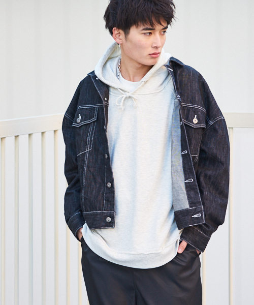 kutir（クティール）の「ビッグGジャン　ビッグデニムジャケット（デニムジャケット・メンズ・ブラック/インディゴブルー/ケミカルウォッシュ/ブラック系その他・MEDIUM/LARGE）」の3枚目の写真