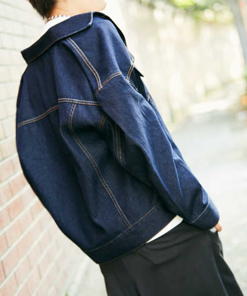 kutir（クティール）の「ビッグGジャン　ビッグデニムジャケット（デニムジャケット・メンズ・ブラック/インディゴブルー/ケミカルウォッシュ/ブラック系その他・MEDIUM/LARGE）」の9枚目の写真