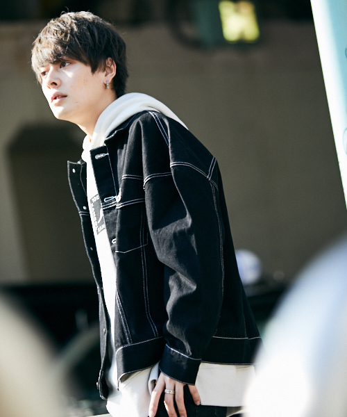 kutir（クティール）の「ビッグGジャン　ビッグデニムジャケット（デニムジャケット・メンズ・ブラック/インディゴブルー/ケミカルウォッシュ/ブラック系その他・MEDIUM/LARGE）」の21枚目の写真