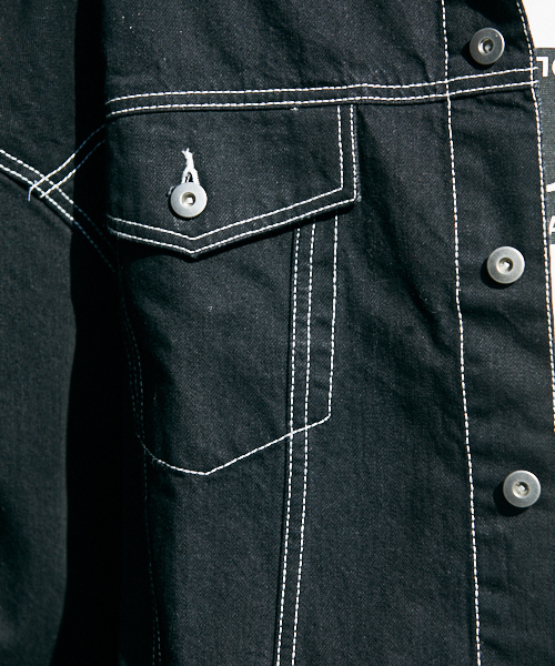 kutir（クティール）の「ビッグGジャン　ビッグデニムジャケット（デニムジャケット・メンズ・ブラック/インディゴブルー/ケミカルウォッシュ/ブラック系その他・MEDIUM/LARGE）」の11枚目の写真