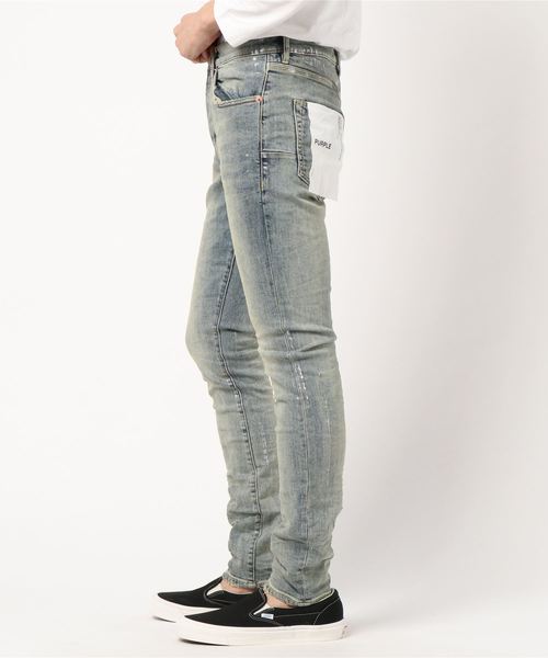 ADAM ET ROPE'(アダムエロペ)の「【PURPLE】SLIM FIT JEANS Low rise slim leg(その他パンツ・メンズ・ブルー系その他5・X-SMALL/S/M)」の2枚目の写真